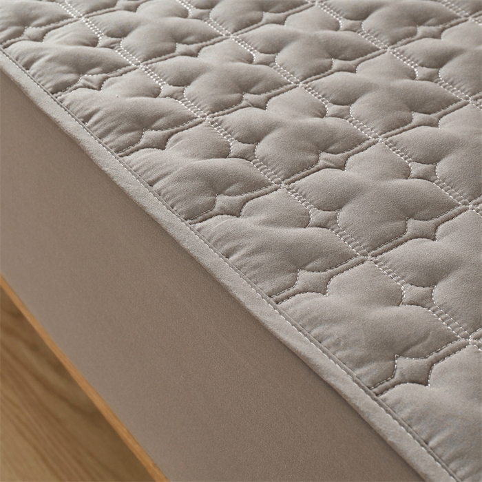 91家纺网 家纺一手货源 找家纺 伊赛家纺 2026新款可拆卸六面全包床笠 经典灰