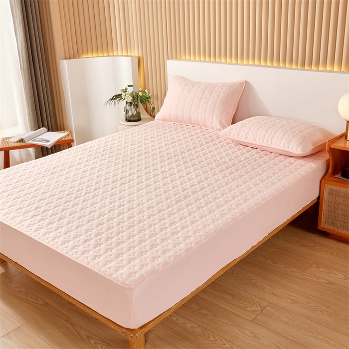 91家纺网 家纺一手货源 找家纺 伊赛家纺 2026新款可拆卸六面全包床笠 粉玉