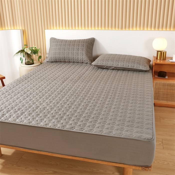 91家纺网 家纺一手货源 找家纺 伊赛家纺 2026新款可拆卸六面全包床笠 经典灰