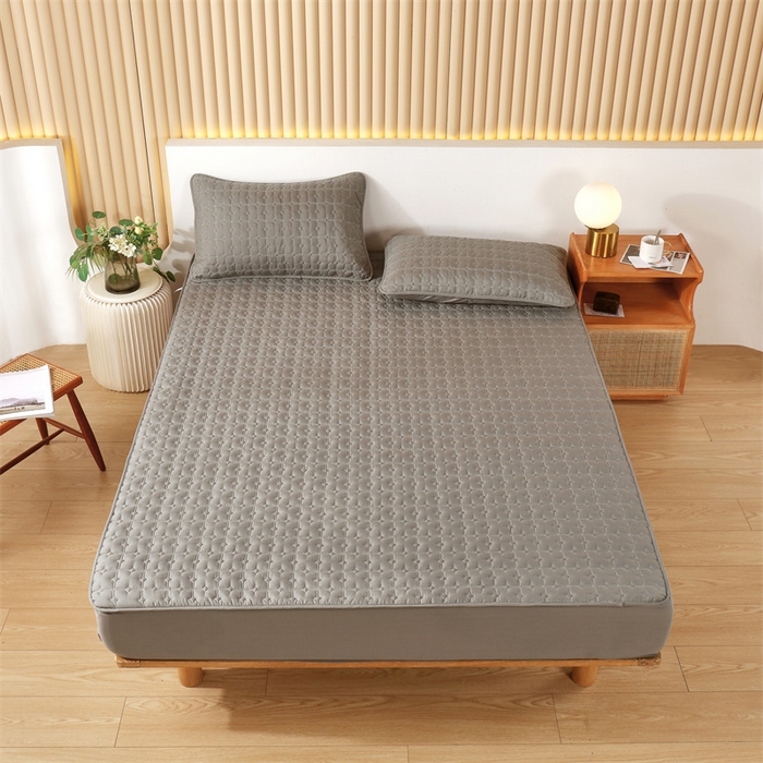 91家纺网 家纺一手货源 找家纺 伊赛家纺 2026新款可拆卸六面全包床笠 经典灰