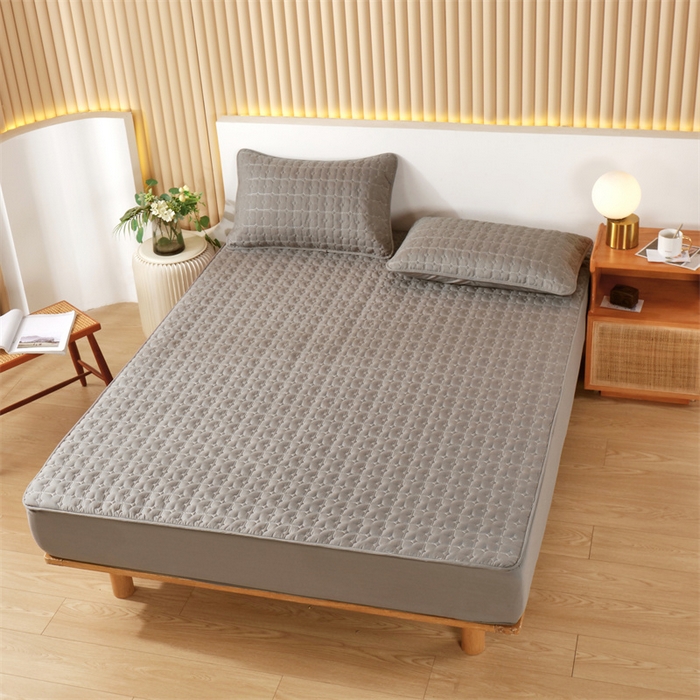 91家纺网 家纺一手货源 找家纺 伊赛家纺 2026新款可拆卸六面全包床笠 经典灰