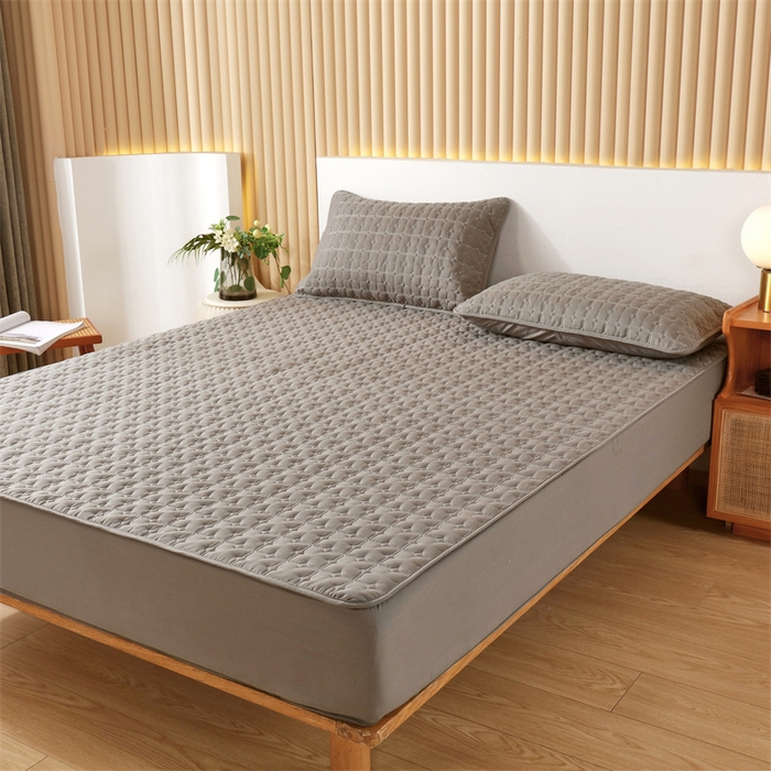 91家纺网 家纺一手货源 找家纺 伊赛家纺 2026新款可拆卸六面全包床笠 经典灰