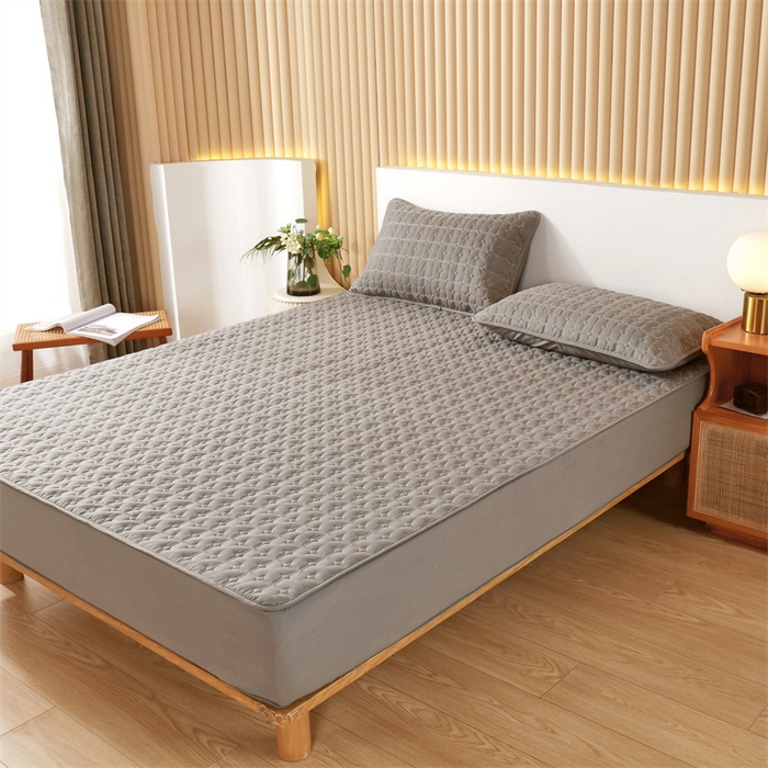 91家纺网 家纺一手货源 找家纺 伊赛家纺 2026新款可拆卸六面全包床笠 经典灰