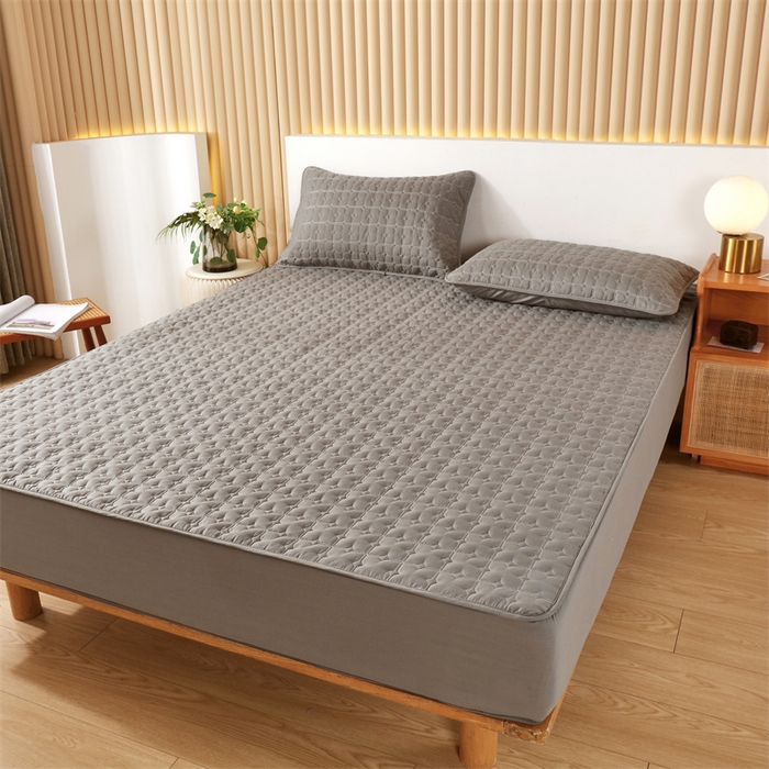 91家纺网 家纺一手货源 找家纺 伊赛家纺 2026新款可拆卸六面全包床笠 经典灰