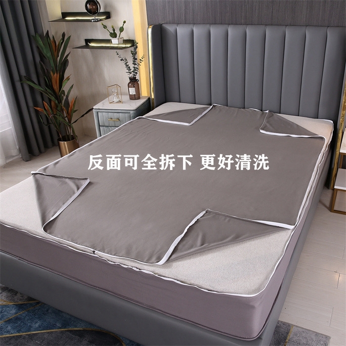 91家纺网 家纺一手货源 找家纺 伊赛家纺 2026新款可拆卸六面全包床笠 方灰