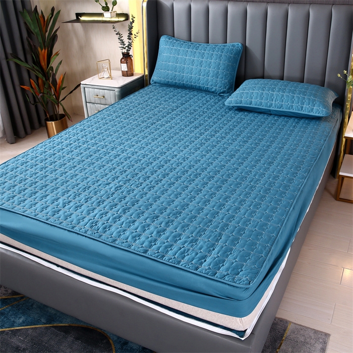 伊赛家纺 2026新款可拆卸六面全包床笠 蓝色