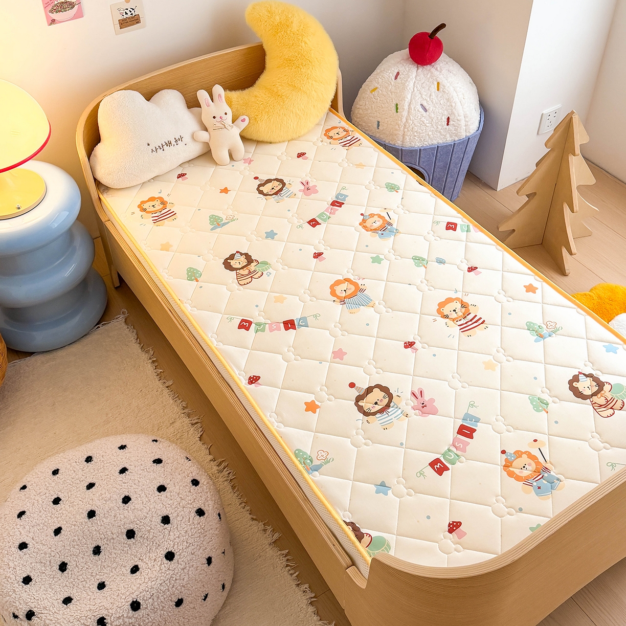 91家纺网 家纺一手货源 找家纺 嗨生活 2026新款儿童硅胶记忆海绵床垫 音乐小狮