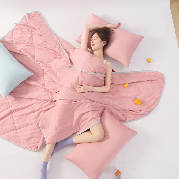 91家纺网 家纺一手货源 找家纺 （总）薇玛仕 2026新款超声波带氨凉感丝纯色瓜瓜凉感夏被空调被