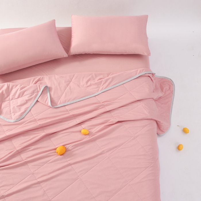 91家纺网 家纺一手货源 找家纺 （总）薇玛仕 2026新款超声波带氨凉感丝纯色瓜瓜凉感夏被空调被