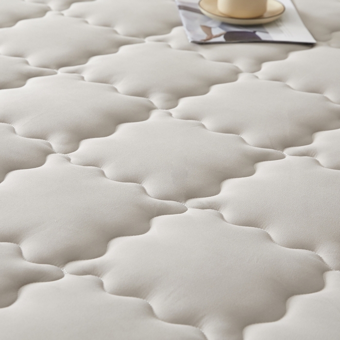 91家纺网 家纺一手货源 找家纺 伊赛家纺 2026新款抗菌防螨夹棉大方格床笠 浅灰色