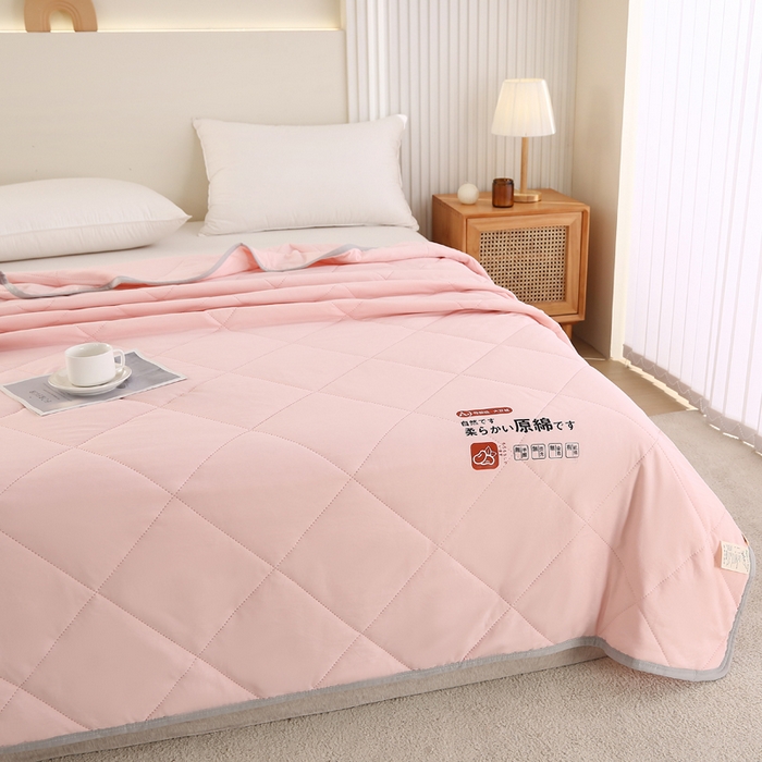 91家纺网 家纺一手货源 找家纺 （总）薇玛仕 2026新款外贸跨境电商礼品烫画款超声波原棉大豆夏凉被空调被单双人薄被子