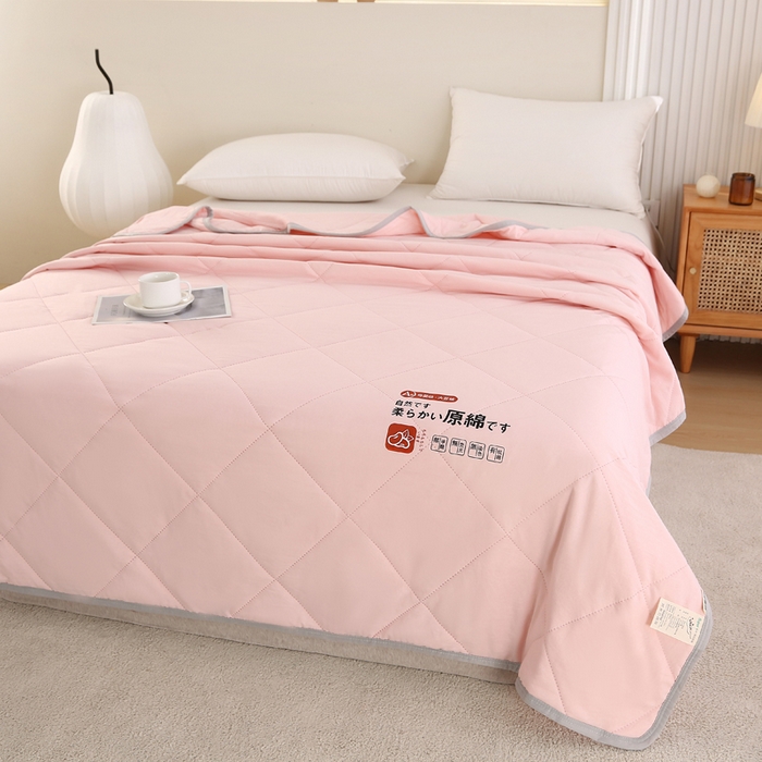 91家纺网 家纺一手货源 找家纺 （总）薇玛仕 2026新款外贸跨境电商礼品烫画款超声波原棉大豆夏凉被空调被单双人薄被子