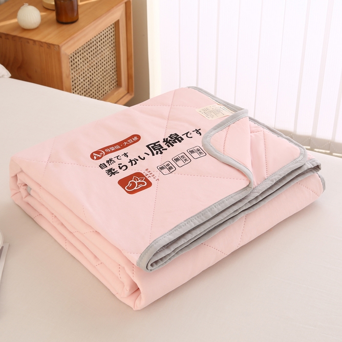 91家纺网 家纺一手货源 找家纺 薇玛仕 2026新款外贸跨境电商礼品烫画款超声波原棉大豆夏凉被空调被单双人薄被子 超声波--原棉粉色