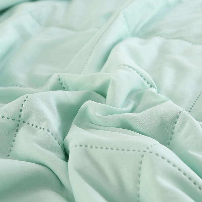 91家纺网 家纺一手货源 找家纺 薇玛仕 2026新款外贸跨境电商礼品烫画款超声波原棉大豆夏凉被空调被单双人薄被子 超声波--原棉湖蓝