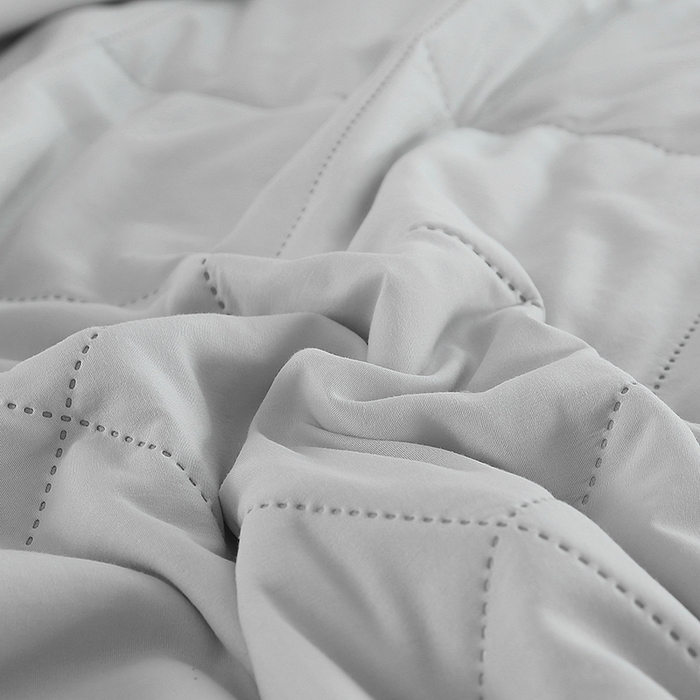 91家纺网 家纺一手货源 找家纺 薇玛仕 2026新款外贸跨境电商礼品烫画款超声波原棉大豆夏凉被空调被单双人薄被子 超声波--原棉灰色