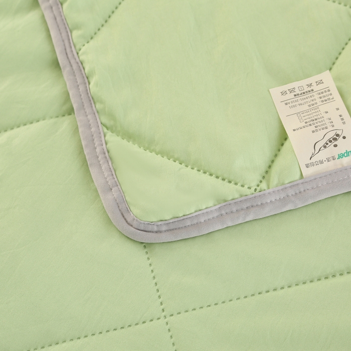 91家纺网 家纺一手货源 找家纺 薇玛仕 2026新款外贸跨境电商礼品烫画款超声波原棉大豆夏凉被空调被单双人薄被子 超声波--原棉果绿