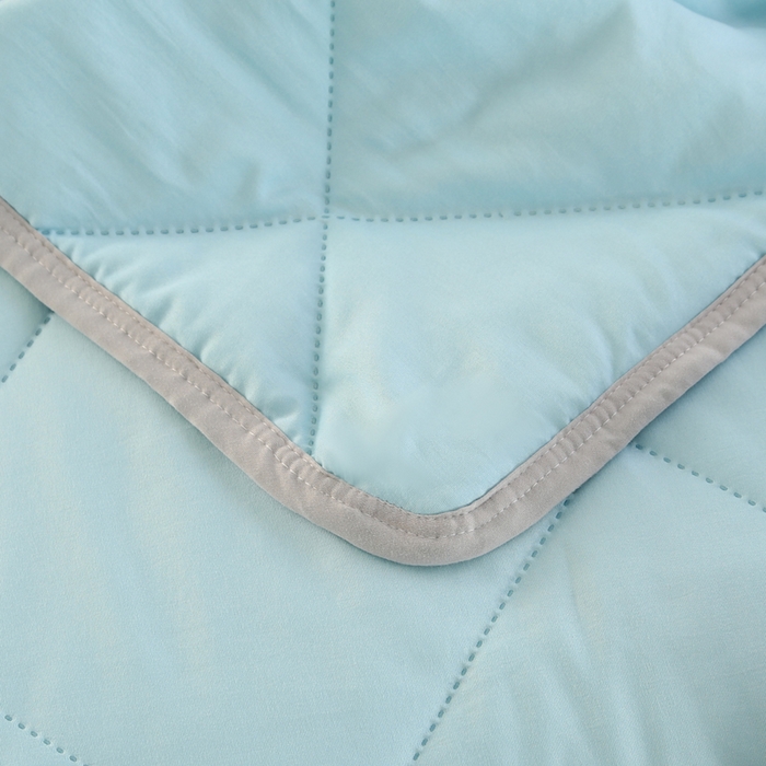 91家纺网 家纺一手货源 找家纺 薇玛仕 2026新款外贸跨境电商礼品烫画款超声波原棉大豆夏凉被空调被单双人薄被子 超声波--原棉天蓝