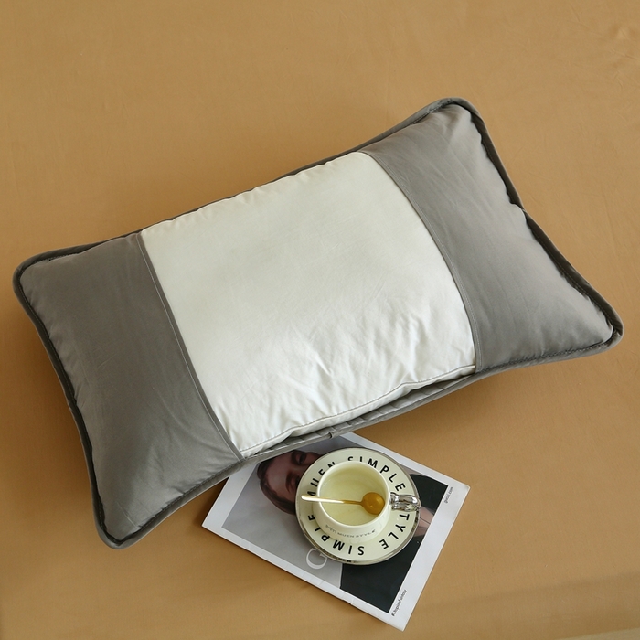 91家纺网 家纺一手货源 找家纺 伊赛家纺 2026新款纯棉夹棉半包枕套 枕套半包灰