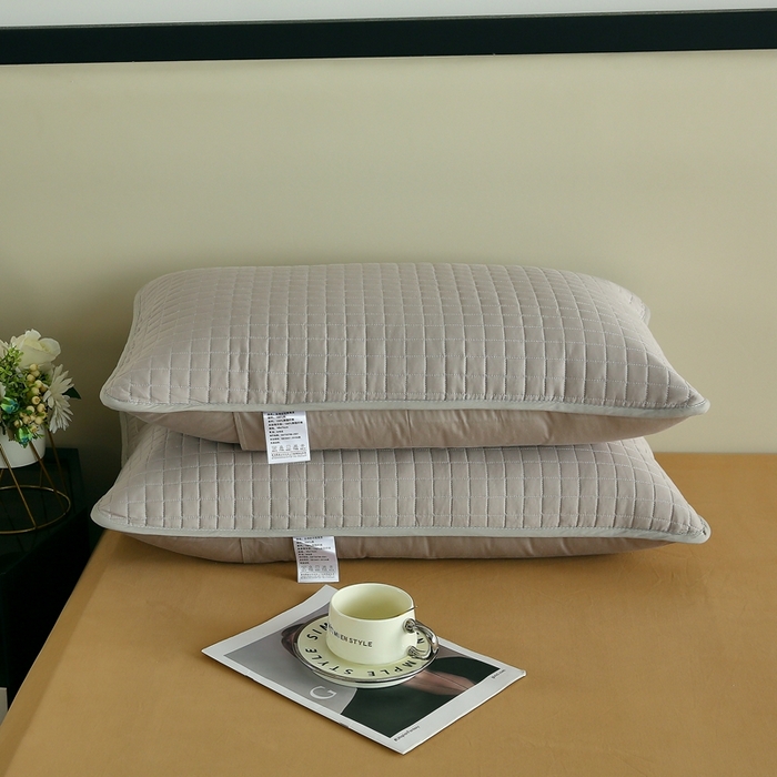 91家纺网 家纺一手货源 找家纺 伊赛家纺 2026新款纯棉夹棉全包枕套 枕套全包灰色