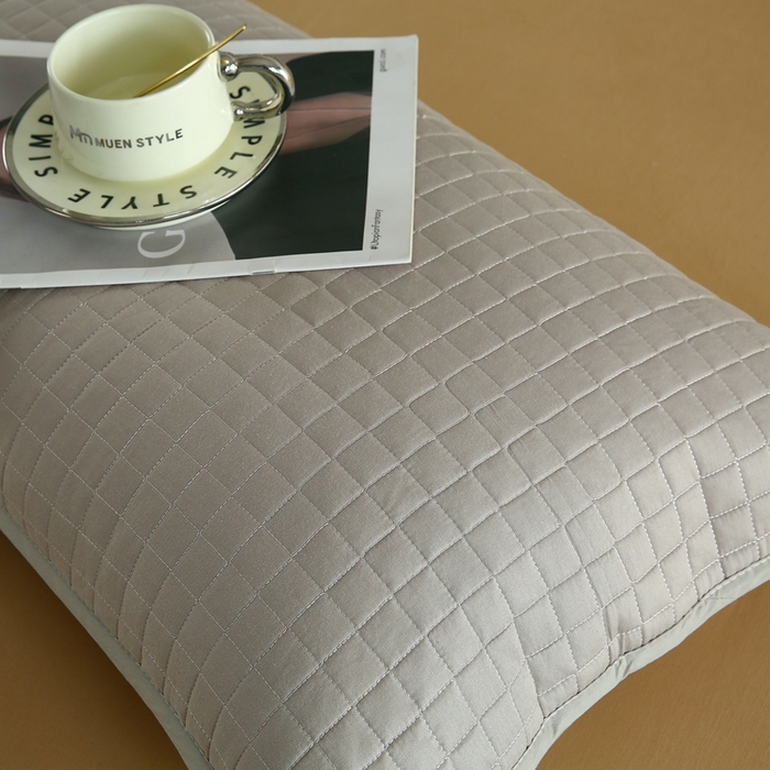 91家纺网 家纺一手货源 找家纺 伊赛家纺 2026新款纯棉夹棉全包枕套 枕套全包灰色