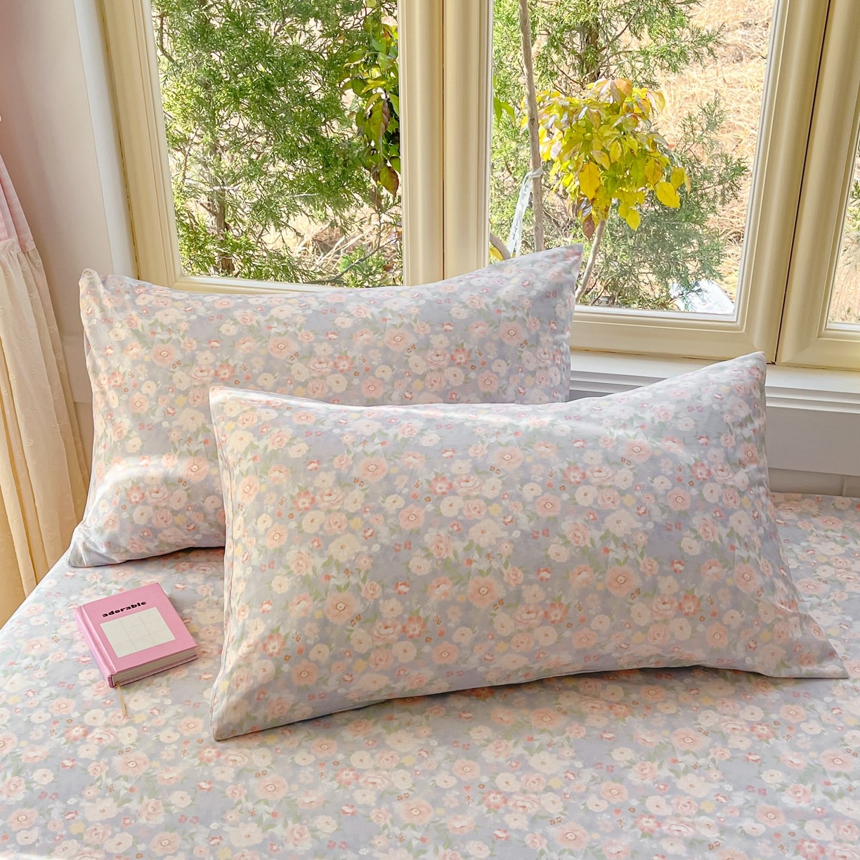 91家纺网 家纺一手货源 找家纺 女子家纺 2026新款全棉纯棉13070印花四件套单品系列 繁花-粉