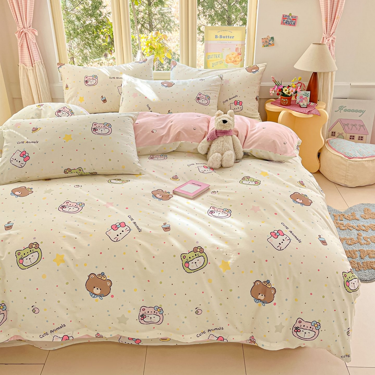 91家纺网 家纺一手货源 找家纺 女子家纺 2026新款全棉纯棉13070印花四件套单品系列 甜豆星球