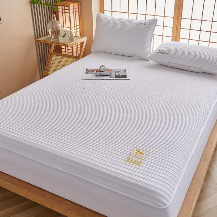 91家纺网 家纺一手货源 找家纺 （总）伊赛家纺 2026新款条纹夹棉抗菌全包床笠