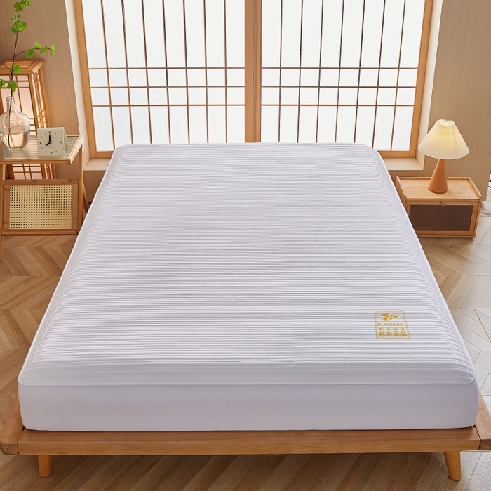 91家纺网 家纺一手货源 找家纺 （总）伊赛家纺 2026新款条纹夹棉抗菌全包床笠