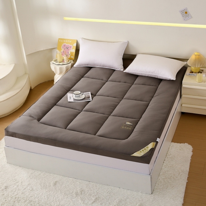 91家纺网 家纺一手货源 找家纺 伊赛家纺 2026新款亲肤磨毛大豆床褥床垫 灰色