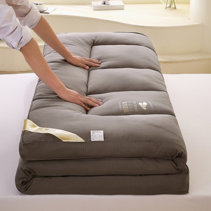 伊赛家纺 2026新款亲肤磨毛大豆床褥床垫 灰色