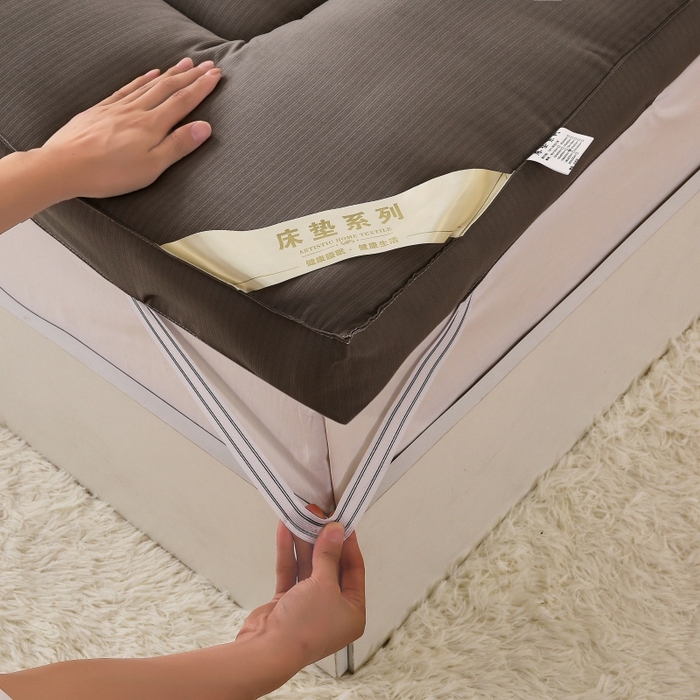 91家纺网 家纺一手货源 找家纺 伊赛家纺 2026新款亲肤磨毛大豆床褥床垫 灰色