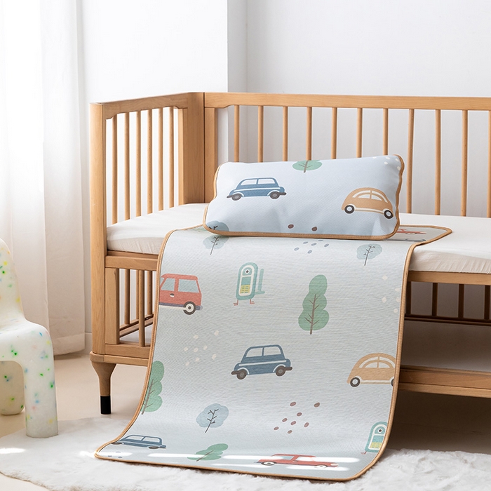 嗨生活 2026新款婴童双面凉席 开心车队