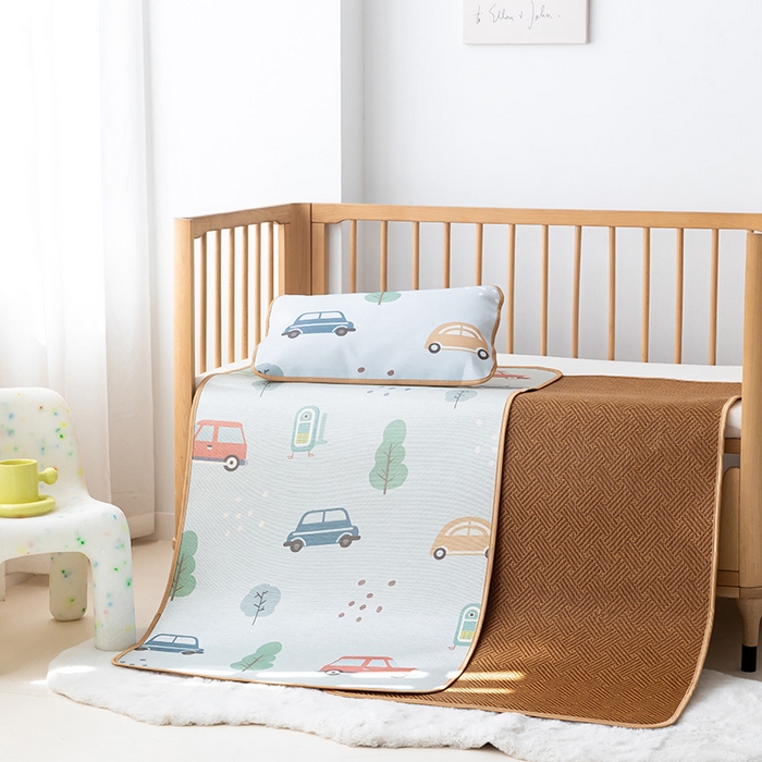 91家纺网 家纺一手货源 找家纺 嗨生活 2026新款婴童双面凉席 开心车队