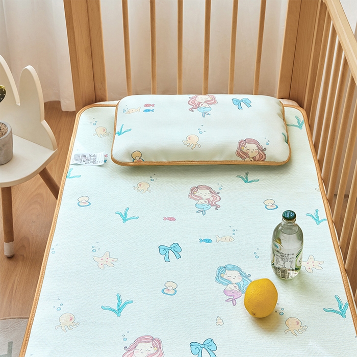 91家纺网 家纺一手货源 找家纺 嗨生活 2026新款婴童双面凉席 美人鱼