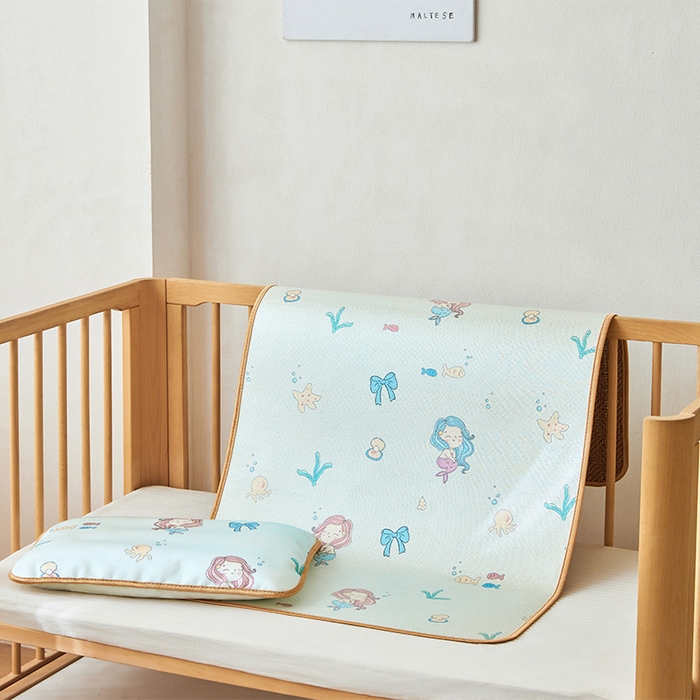 91家纺网 家纺一手货源 找家纺 嗨生活 2026新款婴童双面凉席 美人鱼