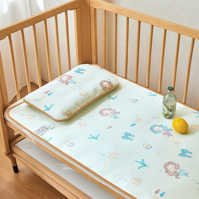 91家纺网 家纺一手货源 找家纺 嗨生活 2026新款婴童双面凉席 美人鱼