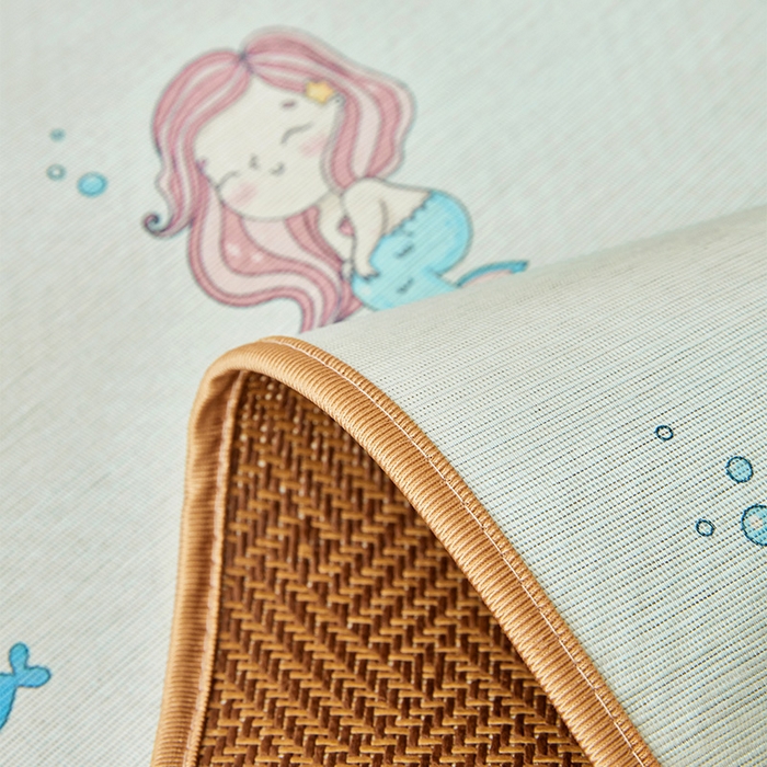 91家纺网 家纺一手货源 找家纺 嗨生活 2026新款婴童双面凉席 美人鱼