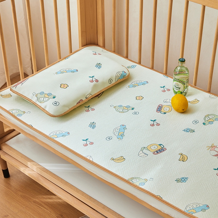 91家纺网 家纺一手货源 找家纺 嗨生活 2026新款婴童双面凉席 汽车派对