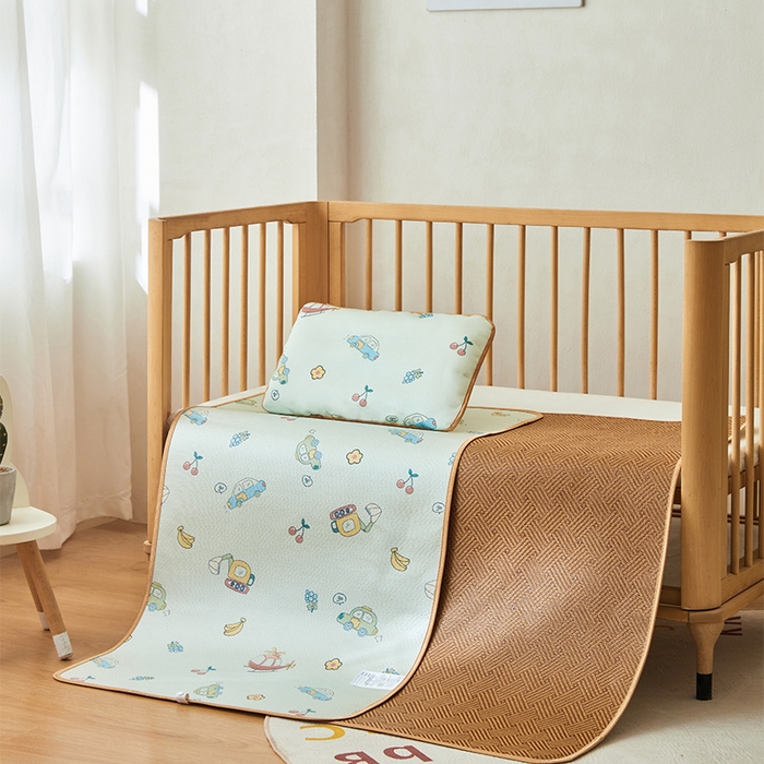 91家纺网 家纺一手货源 找家纺 嗨生活 2026新款婴童双面凉席 汽车派对