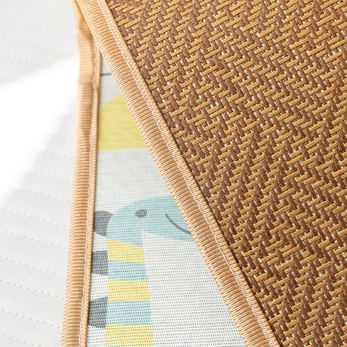 91家纺网 家纺一手货源 找家纺 嗨生活 2026新款婴童双面凉席 森林恐龙