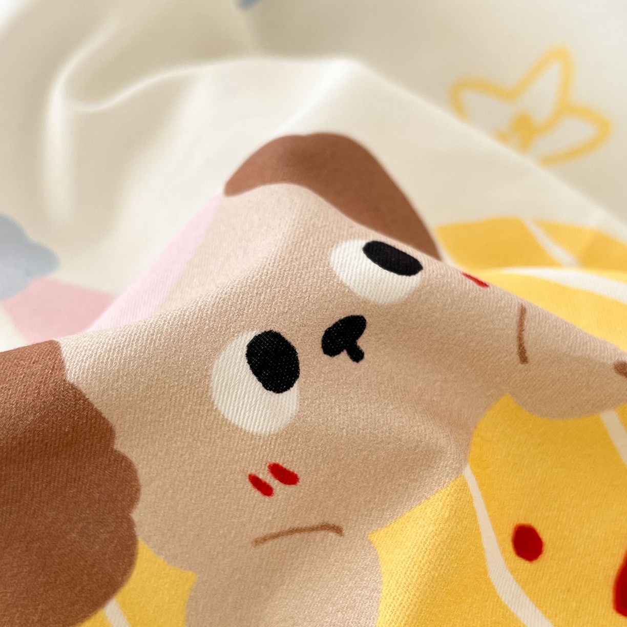 91家纺网 家纺一手货源 找家纺 女子家纺 2026新款全棉纯棉13070印花四件套单品系列 香草泡芙