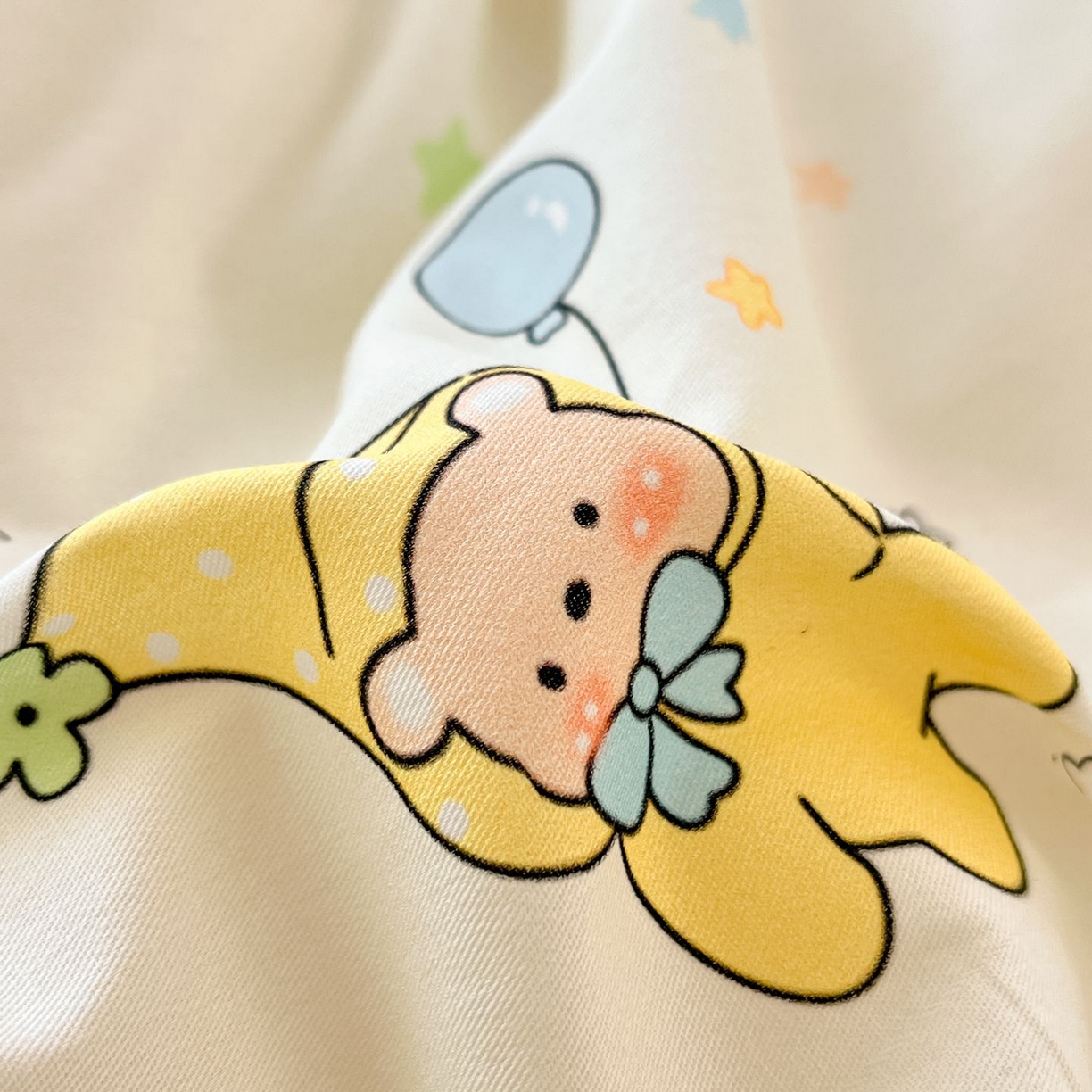 91家纺网 家纺一手货源 找家纺 女子家纺 2026新款全棉纯棉13070印花四件套单品系列 星星小熊