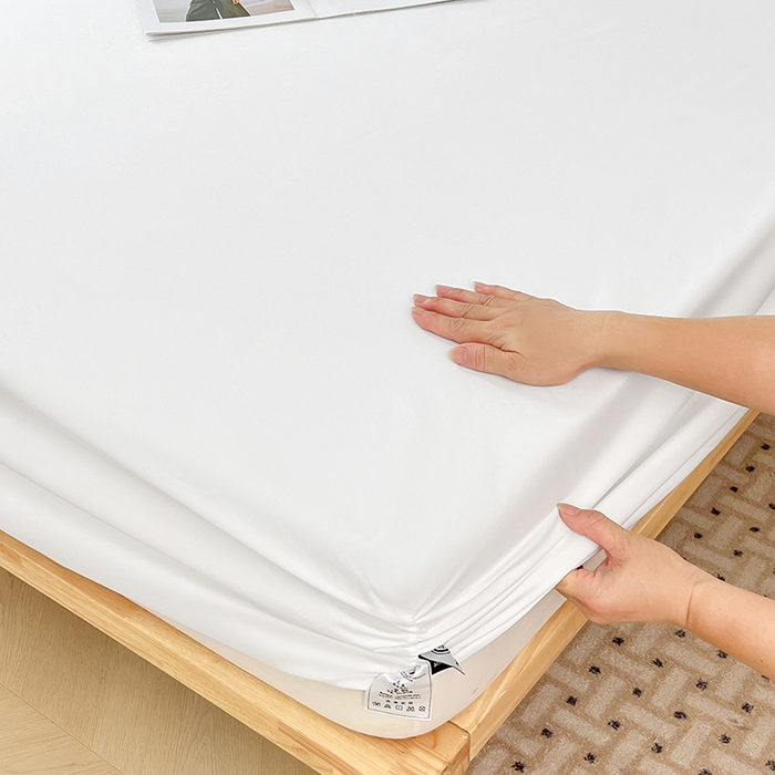 91家纺网 家纺一手货源 找家纺 伊赛家纺 2026新款A类三防水床笠 本白色