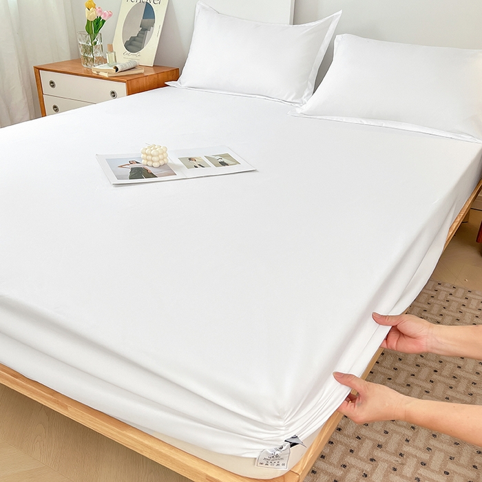 91家纺网 家纺一手货源 找家纺 伊赛家纺 2026新款A类三防水床笠 本白色