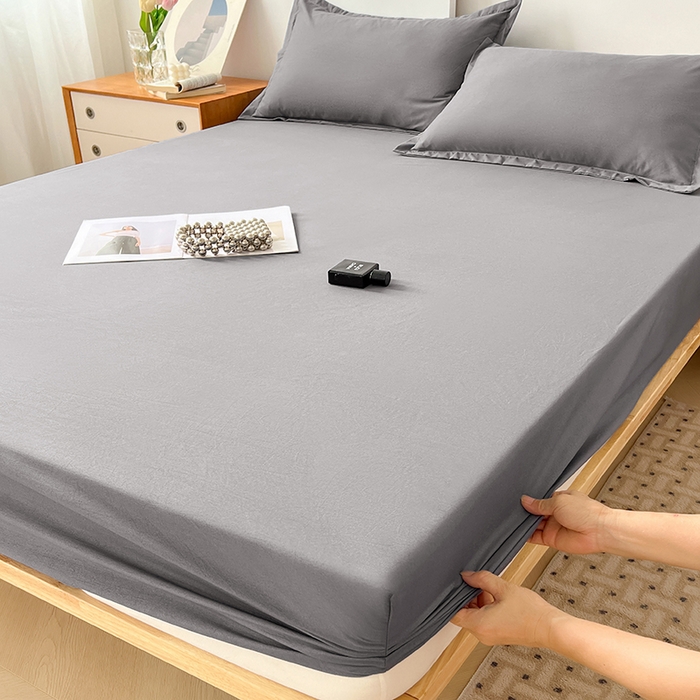 91家纺网 家纺一手货源 找家纺 伊赛家纺 2026新款A类三防水床笠 绅士灰