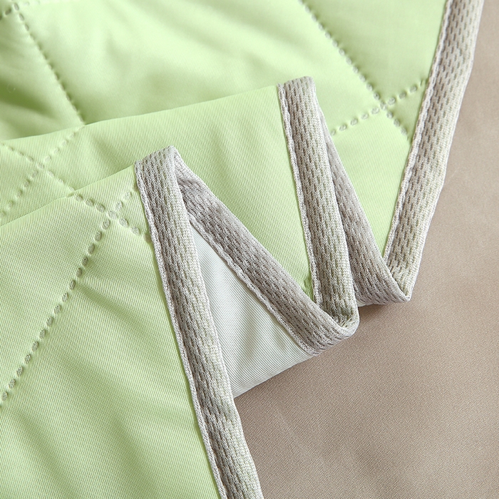 91家纺网 家纺一手货源 找家纺 伊赛家纺 2026新款有铵凉感丝夏被 黄绿