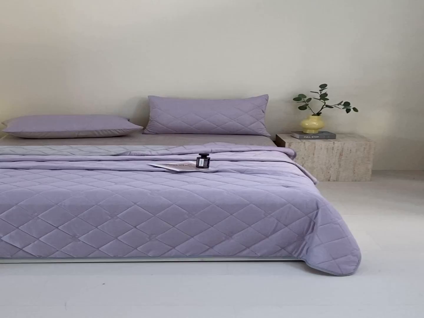 91家纺网 家纺一手货源 找家纺 伊赛家纺 2026新款有铵凉感丝夏被 浅紫