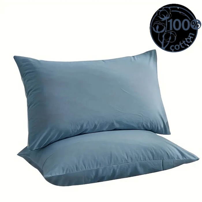 伊赛家纺 2026新款全棉跨境全尺寸枕套 蓝