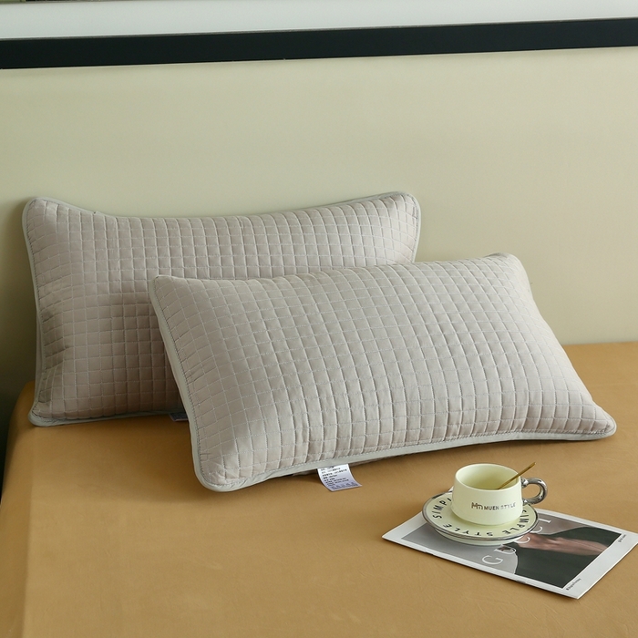 91家纺网 家纺一手货源 找家纺 伊赛家纺 2026新款外贸跨境夹棉全尺寸枕套 枕套全包灰色