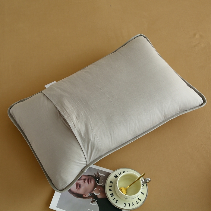 91家纺网 家纺一手货源 找家纺 伊赛家纺 2026新款外贸跨境夹棉全尺寸枕套 枕套全包灰色